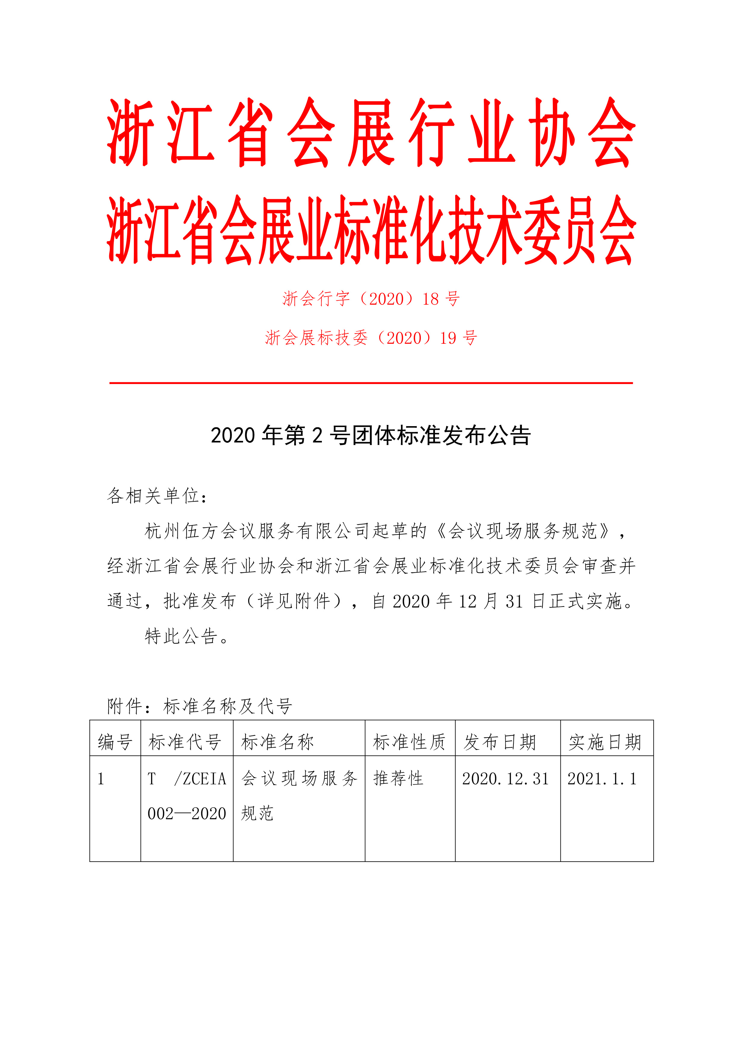 2020年第2號團體標準《會議現場服務規范》發布公告（上）